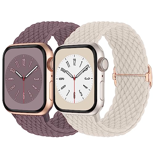 Image of Braided Solo Loop Compatible with Apple Watch Band 38mm 40mm 41mm 42mm 44mm 45mm 46mm 49mm Women Men, Adjustable Stretchy Bands Elastic Sport Strap for iWatch Series 11 10 9 8 7 6 5 4 3 2 SE Ultra 3 2