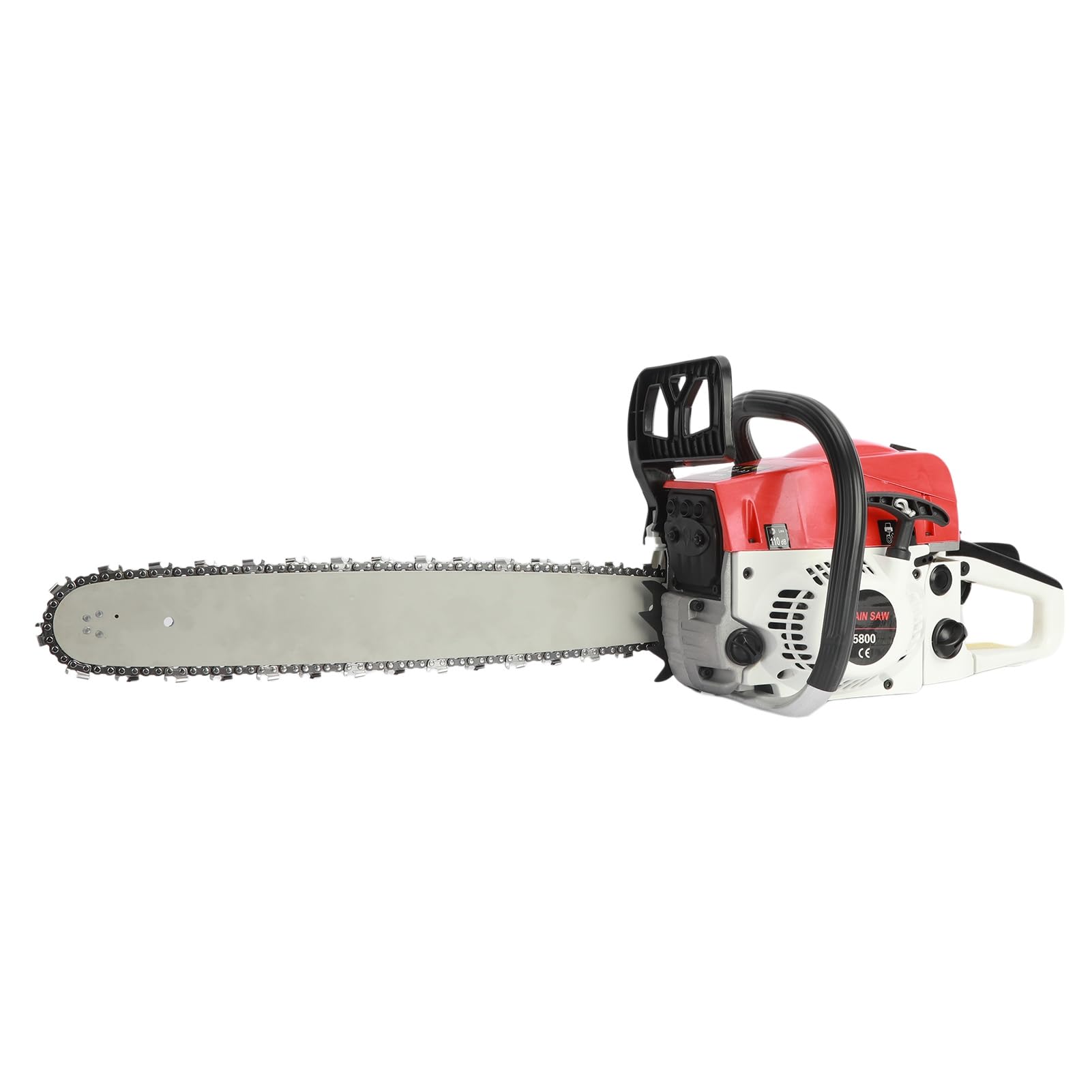 Motosierra de gas de 58 cc, motosierra profesional de 20 pulgadas con motor de 2 ciclos y sistema antivibración, engrasador automático de cadena, arranque rápido, freno de cadena inercial