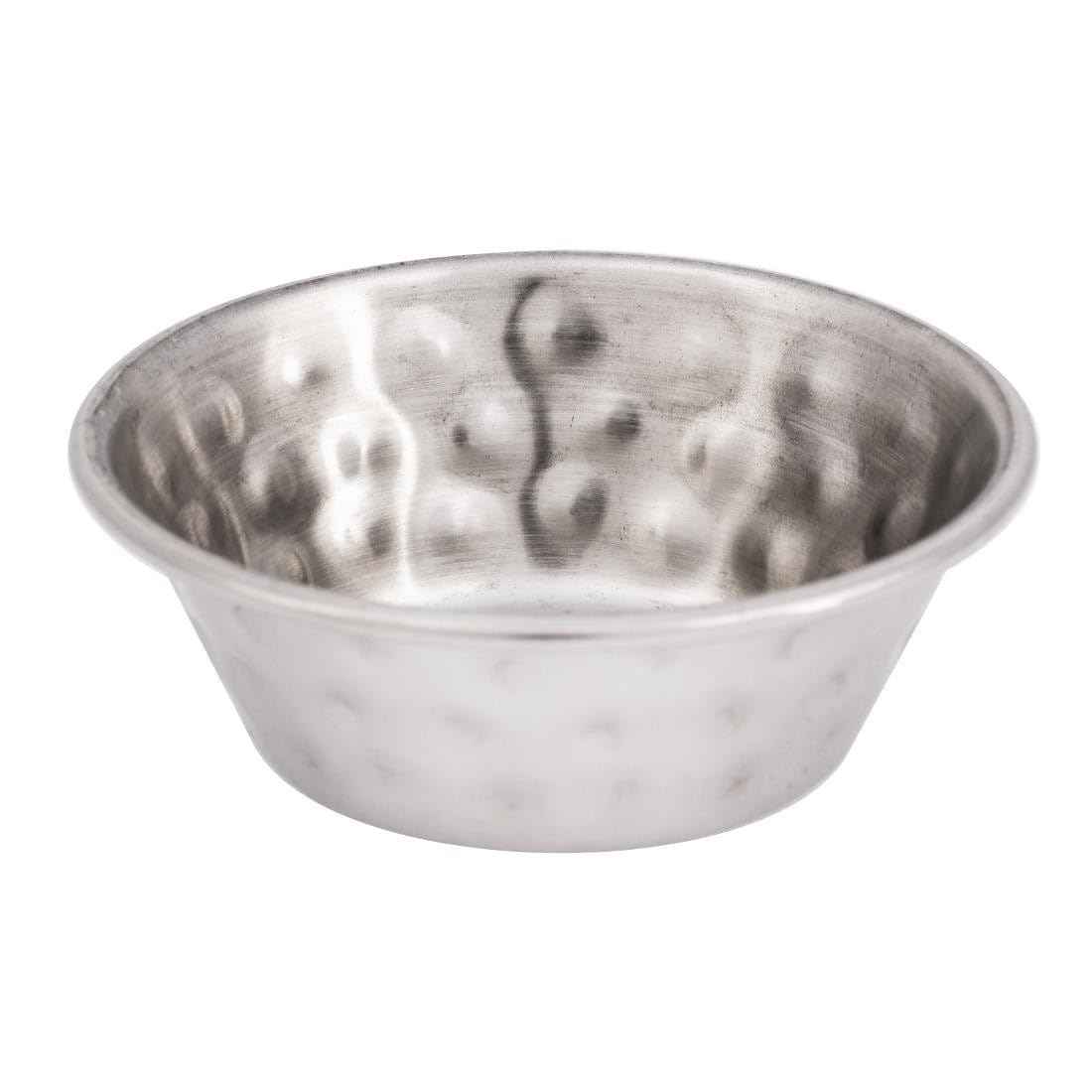 Olympia Silver Sauce Cup Hammered St/St - 45Ml 1 1/2Oz (Box 12)