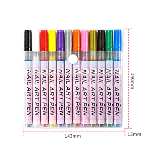 Bozony 12 Pçs Canetas de Manicure Multicolor Caneta de Pintura 3D Pontos Flor Desenho Fino Faça Você