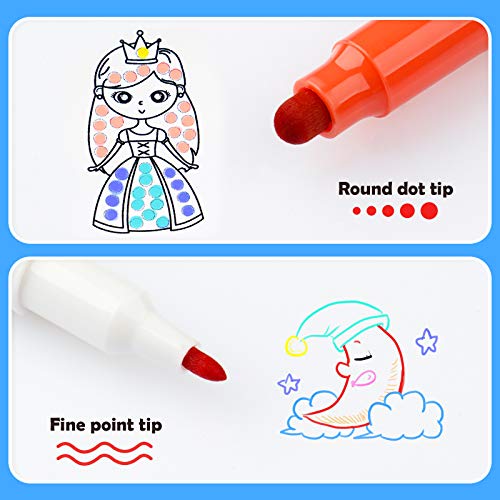 Niart 12-Color Dual Tip Dot Markers - Round Dot, Fine And Fiber-Tip For Art, Coloring, Journaling, Hand Lettering, Sketching, Anime And Illustrating - Double-Ended, Workable From 0.5-3Mm #TOP2