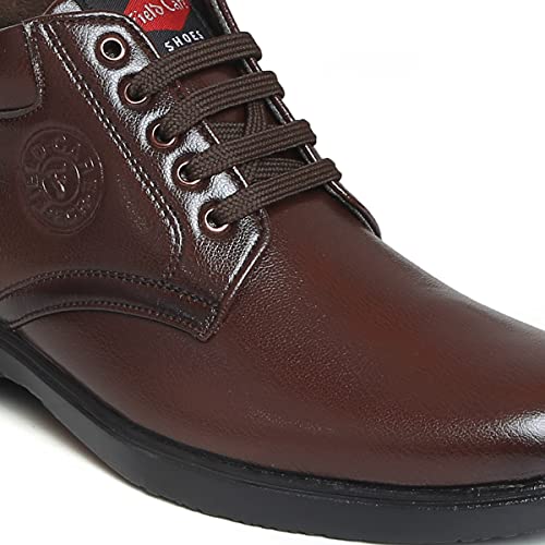 Image of FIELD CARE Men's Fashion Lace-Up Mid Top Formal Dress Shoes - Stylish Office, Business Footwear with Comfortable Cushioned Sole