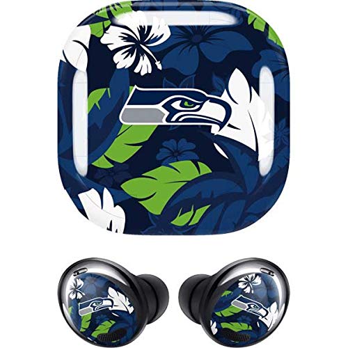 Skinit Decal Audio Skin Compatible with Samsung Galaxy Buds Pro - Officially Licensed NFL Seattle Seahawks Tropical Print Design