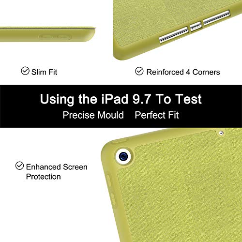 Soke Ipad 9.7 2018/2017 Case With Pencil Holder, Smart Ipad Case Trifold Stand With Shockproof Soft Tpu Back Cover And Auto Sleep/Wake Function For Ipad 9.7 Inch 5Th/6Th Generation, Light Green #TOP2
