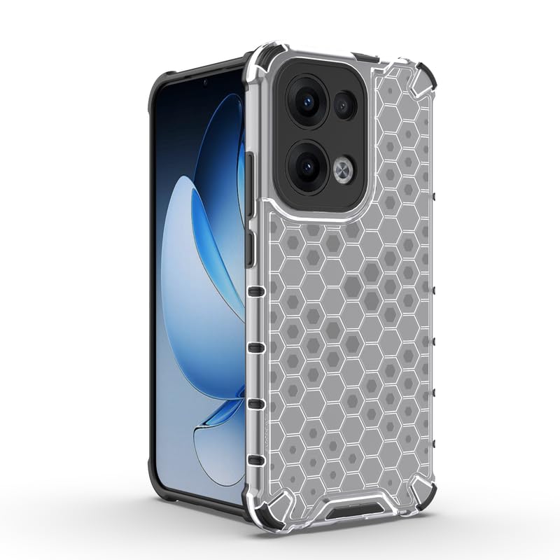Image of Plastic Bumper Back Case Cover for Oppo Reno 13 5G (Transparent)