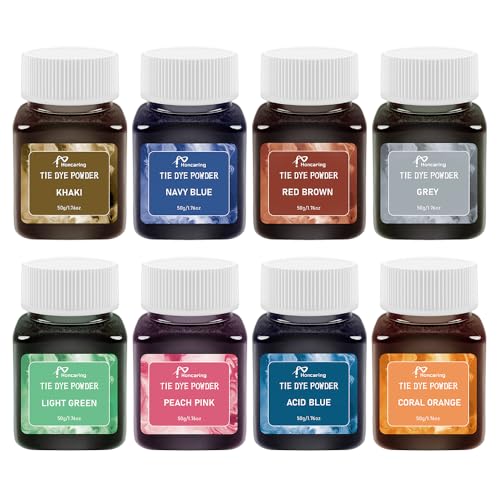 Honcaring Tie Dye Kit, 8 Colors Tie Dye Kits, Bright-Coloured & Safe Fabric Color Powder, Easy to Use Set for Handmade Party, Large Groups, Adults, Kids