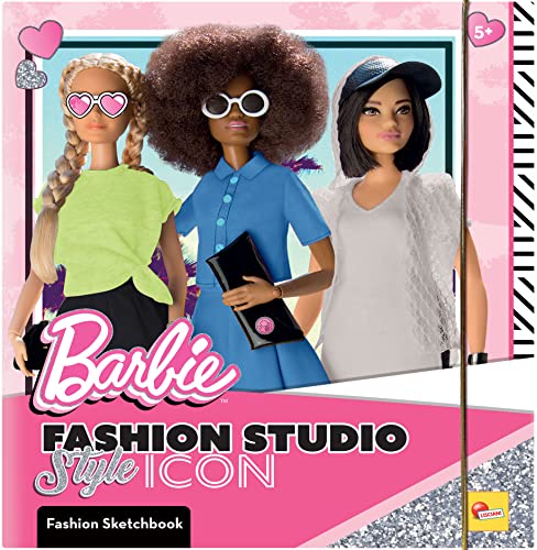 Lisciani - BARBIE - Cuaderno de Bosquejo Icono de Estilo - Estudio de Moda - Modelos de Vestir - Juego Creativo - Rotuladores de Color - Para Chicas a Partir de 4 Años