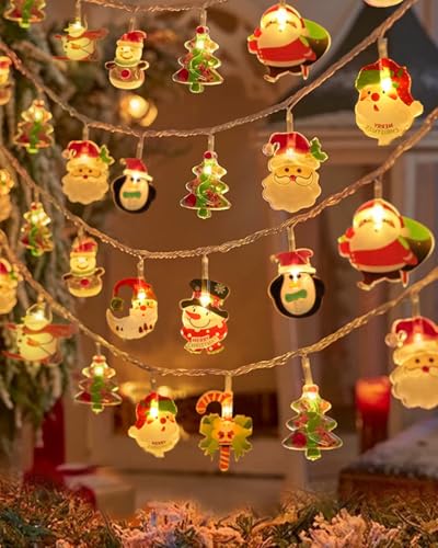 GEEKEO Lichterkette Innen Weihnachten, 5M 40LED Batteriebetrieben Lichterkette Weihnachten Batterie Warmweiß Weihnachtsbeleuchtung für Kinderzimmer Balkon Schlafzimmer Innen Außen Weihnachtens Deko