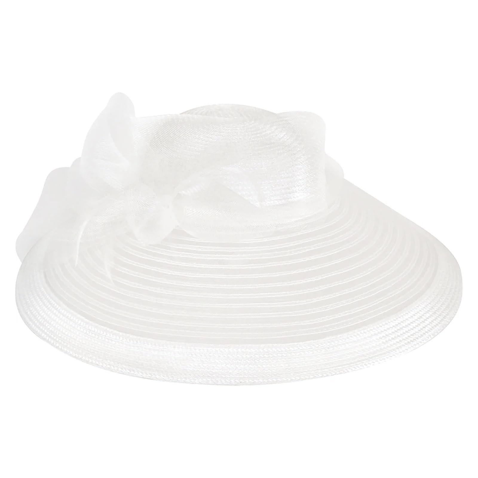 Chapeau De Mariage Elegante Cappello da Cerimonia del tè Kentucky, Bianco, for Donna, a Tesa Larga, Stile Fedora, for Abito Chiesa(Deep Blue)