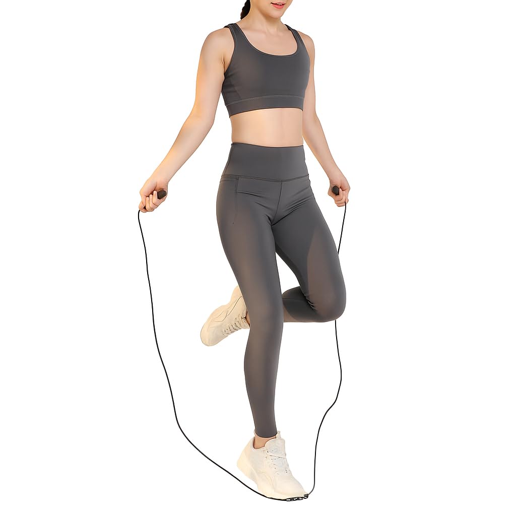 Cult Adjustable Skipping Rope for Men & Women | PVC Jump Rope with Anti-Slip Handles, 360° Smooth Rotation & Length Adjustment | Speed Rope for Cardio, Weight Loss, Endurance & Full Body Workout Black-image-2
