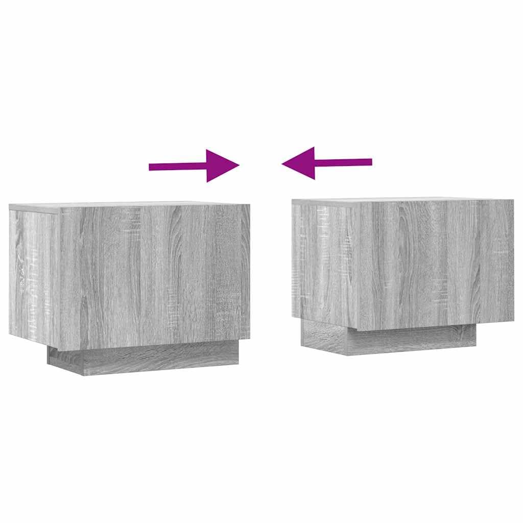 Mueble de TV LED 100 cm Armario para Televisión Consola Multimedia de TV Moderna para Salón, Comedor, Dormitorio-Gris sonoma-100x35x40 cm