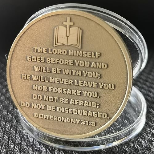 rooted in christ the lord is my rock my fortress my deliverer faith-based christian challenge coin bible verse gift single coin
