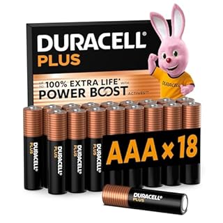 DURACELL Batterie Plus AAA (Confezione da 18) – Batterie Alcaline da 1,5 V – Fino al 100% di durata extra con Attivi POWER BOOST – Affidabilità per i dispositivi di utilizzo quotidiano - MN2400