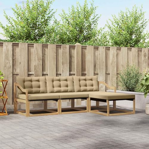 Salon de jardin en acacia 4 pièces salon modulaire extérieur