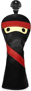 Golf Club Head Covers for Drivers, Fairway Woods, and Hybrids, Premium Leather Ninja Golf Headcovers Set with Interchangeable No. Tags Fits Callaway, Tiltiest, Taylormade, Ping, PXG, Mizuno etc.