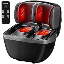 KNQZE 2 in 1 Shiatsu Foot and Calf Massager with Heat, Ottoman Foot Massager for Plantar Fasciitis, Neuropathy, Foot Pain Relief, FSA Eligible HSA Store, Father Day Gift for Men, Up to Men Size 12