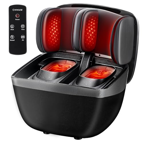 KNQZE Shiatsu Foot & Calf Massager with Heat Multi-Use Luxury Ottoman