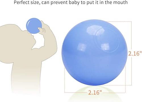 Miniatura 3 de PlayMaty Pelotas para hogueras  Coloridas sin ftalatos sin BPA, 100 unidades de plástico Ocean Balls de 2.2 pulgadas a prueba de aplastamiento para
