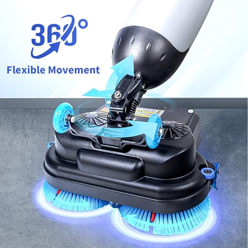 Lavasciuga Pavimenti Professionale, Con Pista Di Pulizia Da 43 Cm, Lucidatrice E Pulitrice Per Pavimenti Multifunzione, 240 Giri/Min, Pulizia Profonda Di Piastrelle, Pavimenti In Legno White - 4