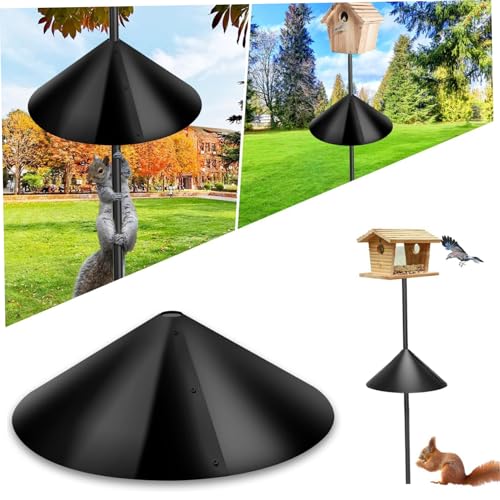 Protector de ardilla de metal de 16 pulgadas para poste de comedero de pájaros de jardín 4