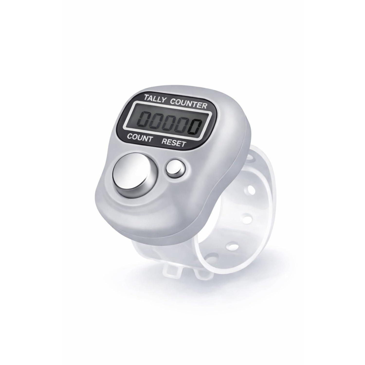 Digital Tally Counter Finger Ring Watch | Portable Electronic Hand Clicker Counter with 5-Digit LCD Display & Adjustable Strap for Prayer, Sports, Gym & Row Counting (Pack of 1 / White)-image-44