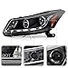 ACANII - For 2008-2012 Honda Accord 4Dr Sedan LED DRL Halo Black Housing Projector Headlights Headlamps Pair Left+Right