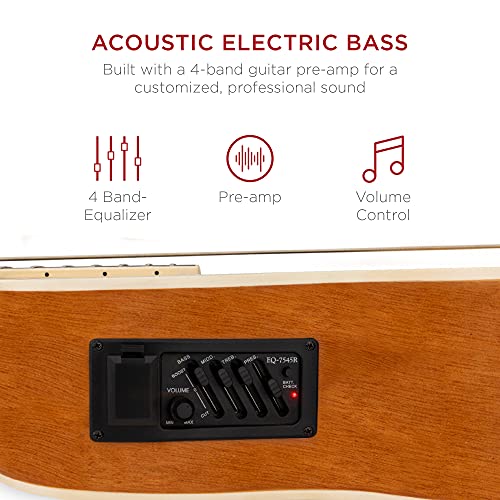 image for Best Choice Products Acoustic Electric Bass Guitar, Full Size 4 String