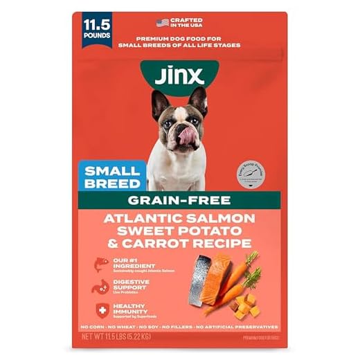 Jinx Premium Small Breed Dog Food Dry - Real Salmon & Sweet Potato Kibble with Superfoods for Immune Support & Probiotics for Digestive Support - No Fillers – 11.5lb