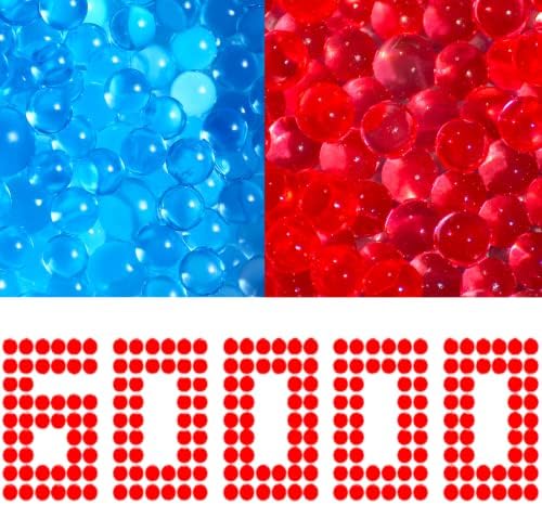 Gel Ball Blaster Ammo 60,000, Gel Balls for Splatter Ball Gun Ammo, 7-8 mm Orbeez Gun Ammo, Orbi Balls for Kids, Sensory Water Beads (Red and Blue)