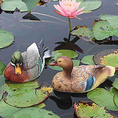 Creative Resin Floating Mandarin Duck Statue Outdoor Garden Pond Decorative Cute N2B6 Animal Decor Sculpture For Home Ornament #TOP6