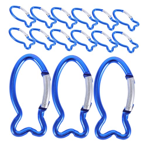 Clips de suspension UPKOCH et mousquetons de randonnée bleus en forme de poisson