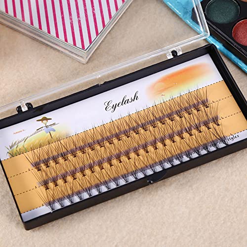 Fockety Extensiones de Pestañas Postizas Suaves Volumen de Pestañas de Lujo 60 BOTONES FLAS FANS 3D para Esquinas Exteriores Extendidas (#07)