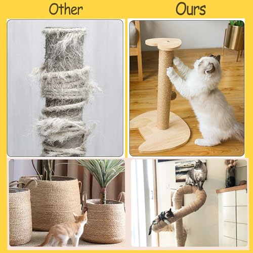 Corde en Sisal 8 mm × 100 m pour Réparation Griffoirs et Projets DIY – vue 3