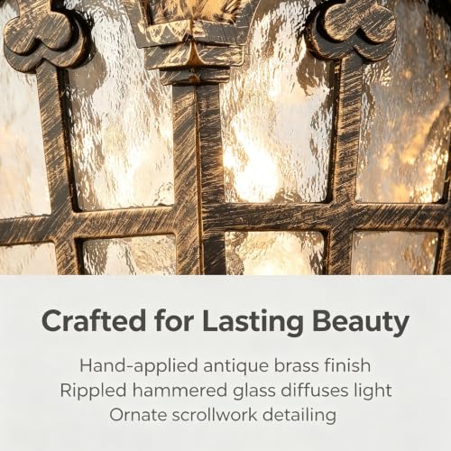 Image of YUBOLE Outdoor Wall Lights Waterproof Wall Sconce Hammered Texture Glass