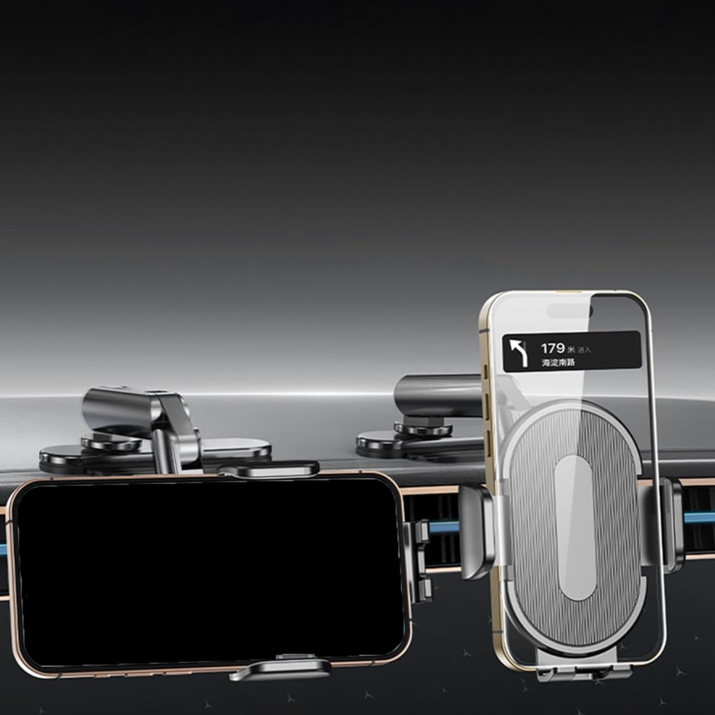 Support de téléphone de voiture en alliage d'aluminium avec base adhésive compatible modèles de 10 à 17,8 cm