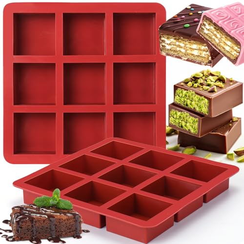 AIERSA Square Chocolate Molds Silicone 2pcs