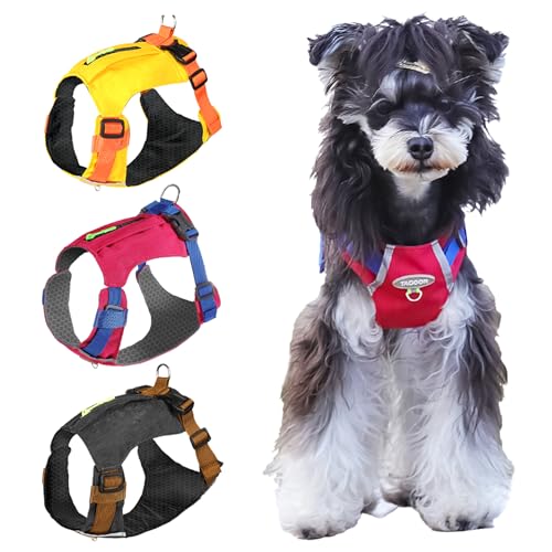 Larrance 犬 ハーネス 小型犬/中型犬 犬用胴輪 防水 airtag付け可能 ゴミ袋入れ可 サイズ調整可能 夜間反射材 通気性 簡単着脱 おしゃれ 安全 訓練 歩行補助 散歩 可愛い プードルトイ チワワ ダックスフンド ピンク s