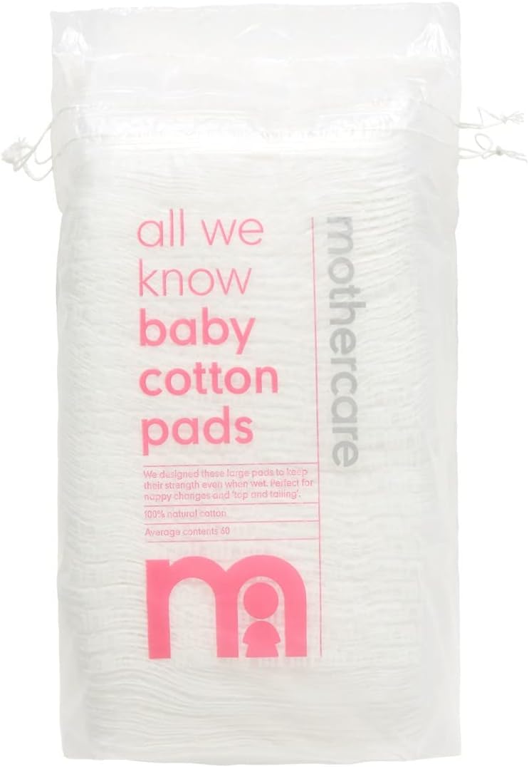 Mothercare Unisex We All Know Baby Cotton Pads Pack of 60 (White_Free Size)