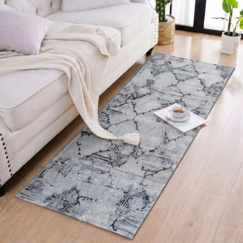 Image of Medallion Vintage Look Carpet for Living Room Bedroom Dining Room | Washable Area Rug with Non Slip TPR Backing | Modern Floor Carpet for Home(Design04-22x55 Inches)