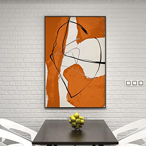 Peinture à l'huile luxueuse texture orange abstraite faite main