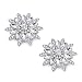 ElegantPark AS Women Sunshine Design Wedding Party Prom Decoration Crystals Clutch Dress Hat Shoe Clips 2 Pcs Silver