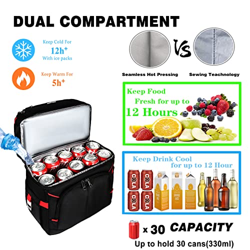 Cooler Backpack,30 Cans Insulated Backpack Cooler Leakproof Double Deck Cooler Bag Rfid Lunch Backpack For Men Women #TOP1