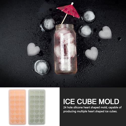 Molde para cubitos de hielo de silicona en forma de corazón 2 piezas miniatura 7