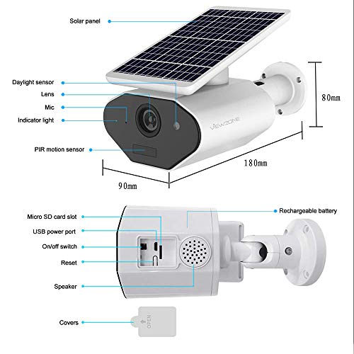 Viewzone Solar Security Camera With 6400Mah Rechargeable Battery, Solar Wifi Camera, Waterproof Outdoor Wireless Security Battery Camera, Motion Detection Alarm (Sun Cam App) #TOP7