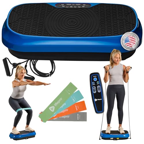 Lifepro Waver Mini Vibration Plate for Lymphatic Drainage – Whole Body Vibrating Platform Exercise Machine for Muscle Toning & Recovery with Remote & Resistance Bands, Max Load 260 lb