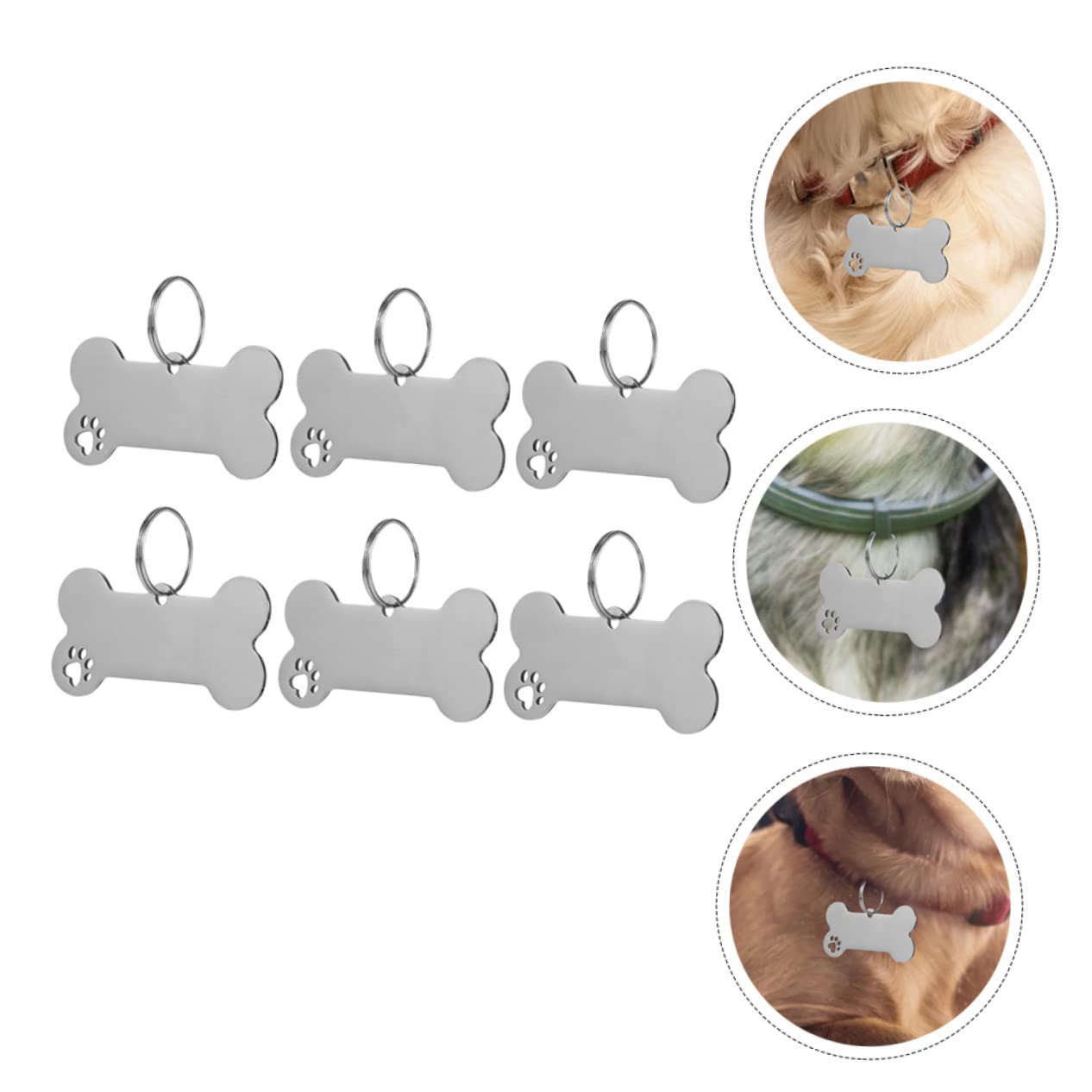 POPETPOP 30piezas Placas De Identificación Para Perros y Gatos De Inoxidable Grabadas Nombre Teléfono De Unidades Diseño Elegante y Resistente Para Mascotas