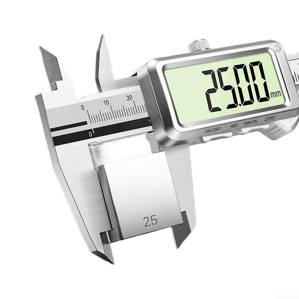 Wiederaufladbarer Digitaler Messschieber Edelstahl USB-C Großes Display 0 01mm Präzision Langlebig 150mm 200mm 300mm Industrie Messgerät für professionelle Anwendungen(F)