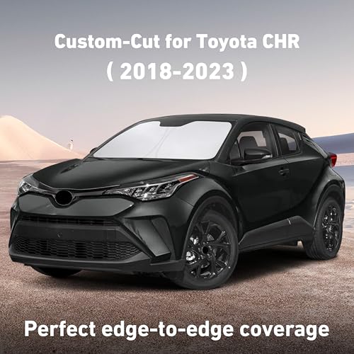 Image of EcoNour Windshield Sunshade Compatible for Toyota CHR 2018-2021 2022 2023, Sun Visor for Front Windshield & Window Sun Shade Cover, UV Heat Blocker & Protector, Car Accessories