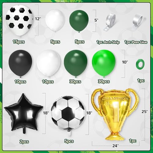 Image of Atpata Funky Football Theme Foil Balloons - 18 Inch Round Football Shape Foil Balloons for Kids Sports Themed Birthday Party Decor and Goal theme Celebrations (Football Trophy Kit)
