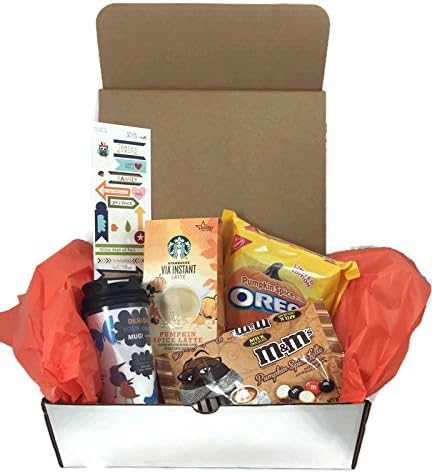 Pumpkin Spice Latte Coffee Lovers Gift Set 5pcs Starbucks Pumpkin Latte Oreos Pumpkin Spice M&Ms Pumpkin Spice Latte & DIY Travel Mug